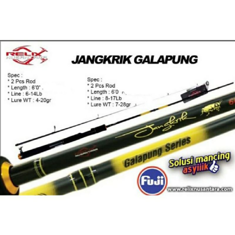 Joran Pancing RELIX NUSANTARA Jangkrik 602 180cm 14 Lb 17lb 20 Lb Ring Fuji Murah Fishing Rod