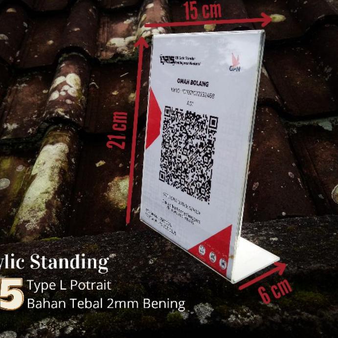 

Siap Kirim 3.3 Acrylic Standing A5 Type L Potrait/ Tempat QRIS/ Brosur/ Menu [KODE BARU 668]