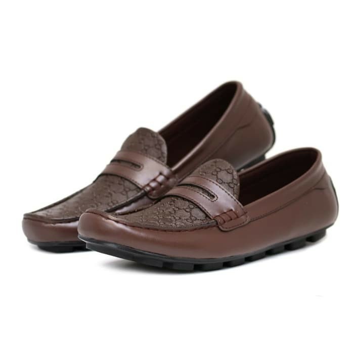 Sepatu Pria Leather Slip On kickers casual slop formal kerja kantor kulit asli santai