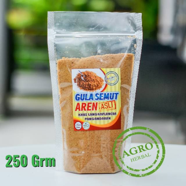 

Gula Semut Aren 250 Gram Kemasan Standing Fouch Transfaran