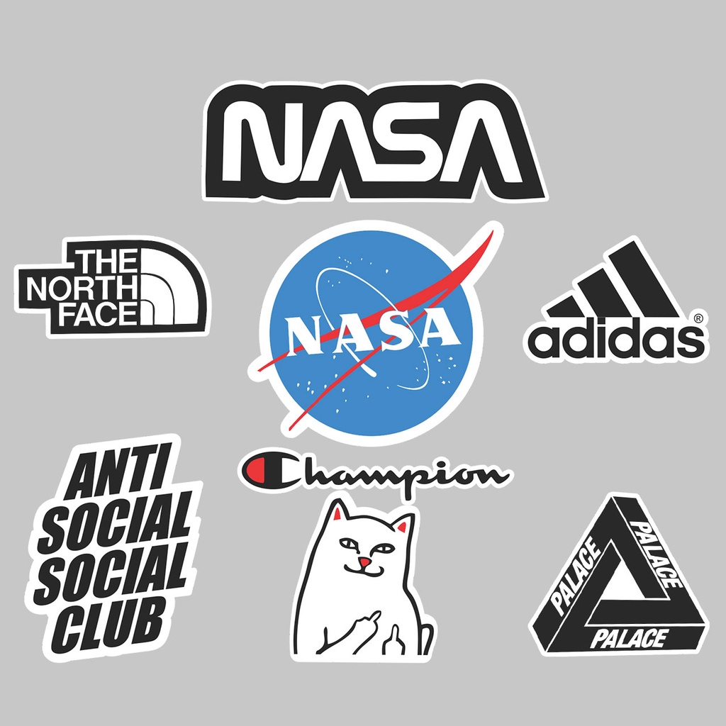 14pcs STIKER - BRAND - STIKER AESTHETIC LAPTOP, AKSESORIS HP, ANTI AIR, MOTIF,HELM.