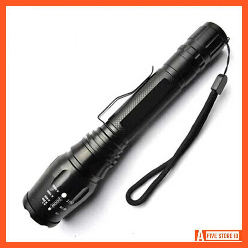 Senter LED Cree Police Besar Zoom SOS Cree XML T6 U2 3800 Lumens Taffware 18650 2 Super Terang
