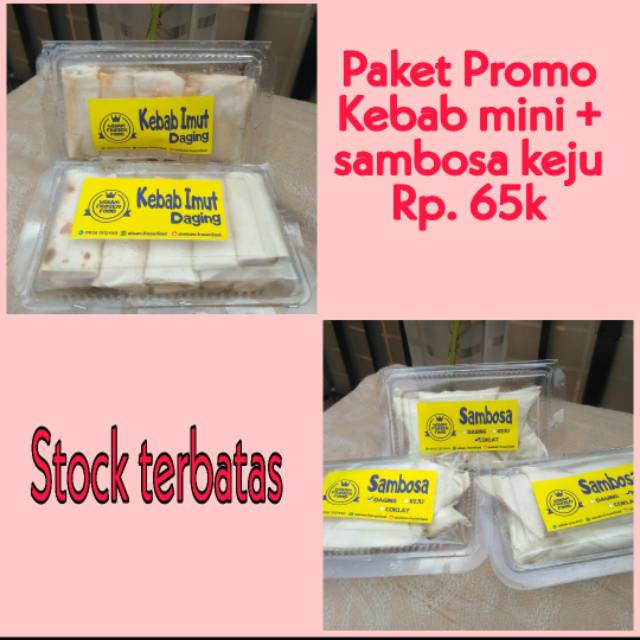 

Paket promo kebab mini + sambosa keju