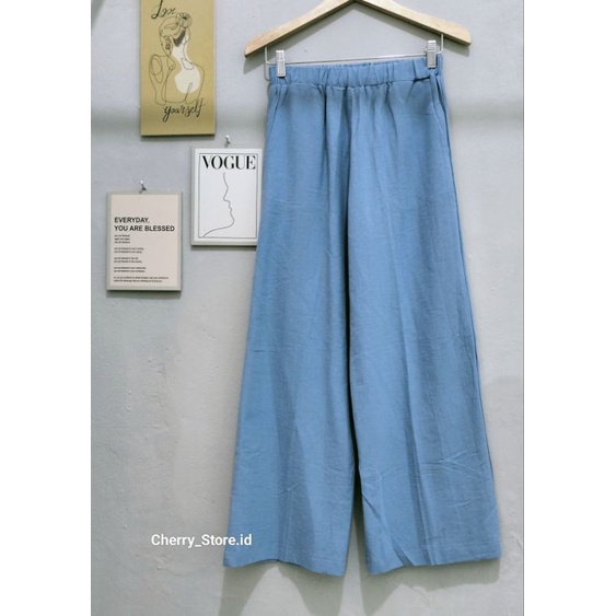 CHERRY_ celana kulot / celana Basic/ kulot pants bahan linen