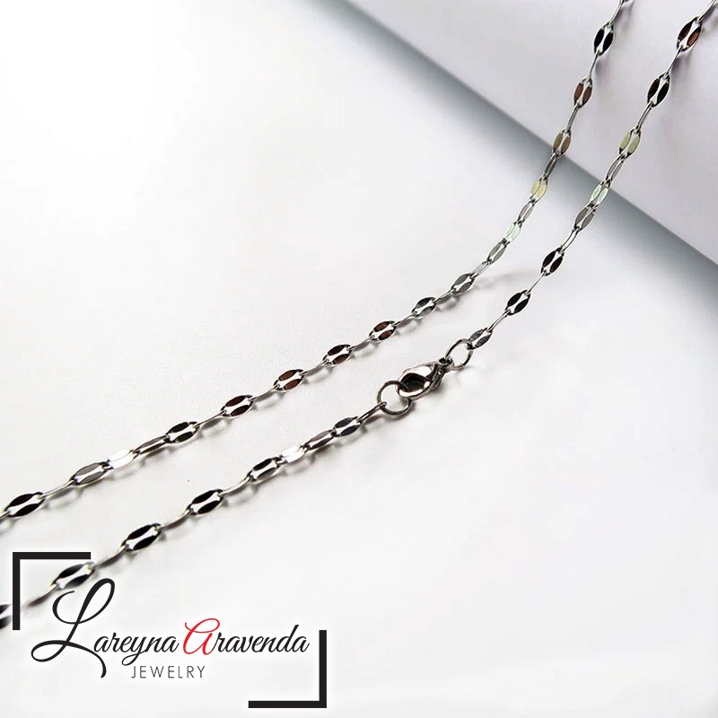 Kalung Baja Titanium Asli Model Rantai Kopi RT005