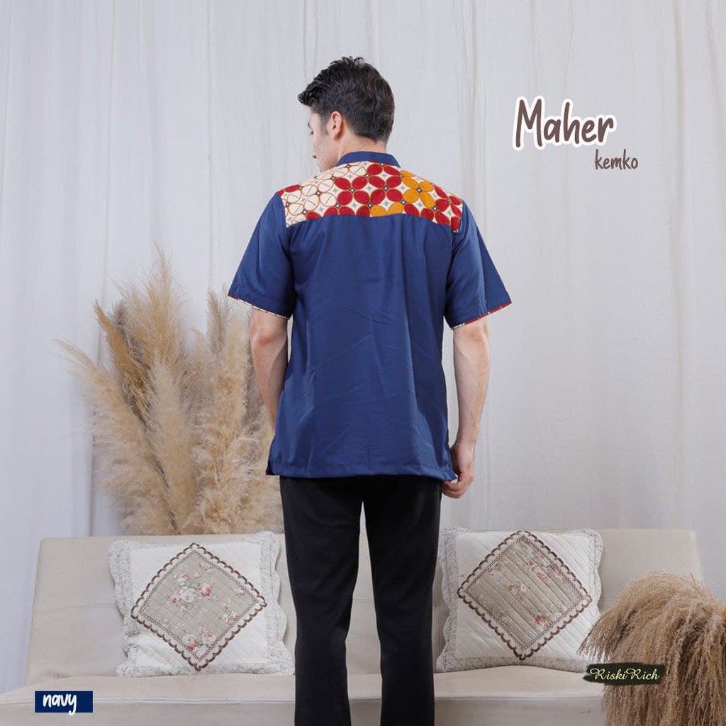 Riskirich Maezurra Maheer Couple Pasangan Suami dan Istri Kombinasi Batik Motif Kawung Premium