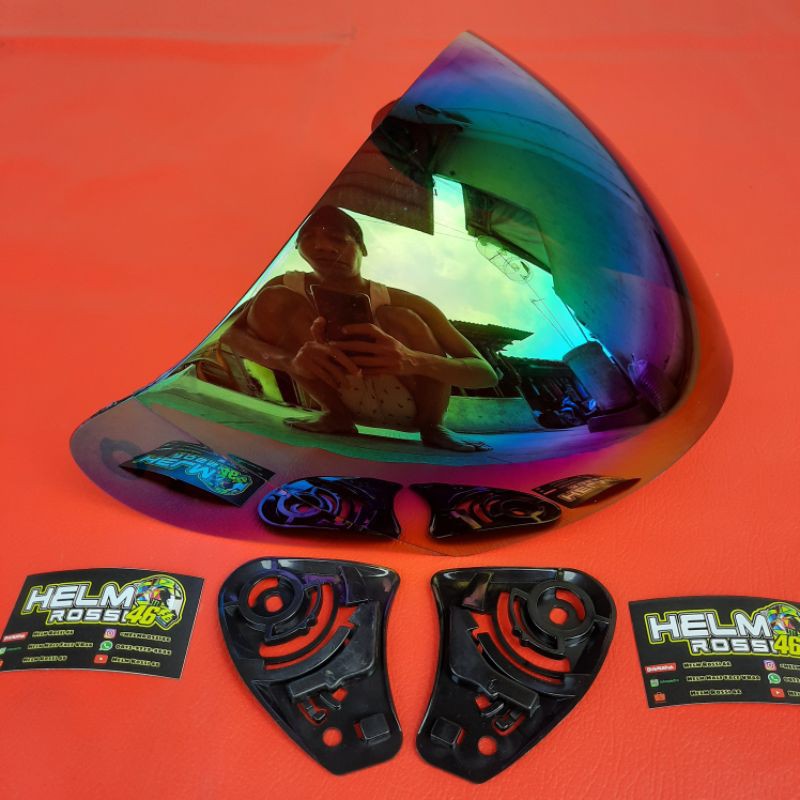 kaca Visor KYT DJ MARU CENTRO GALAXY SLIDE DJ Maxi Iridium Silver Blue Gold pelangi hitam bening