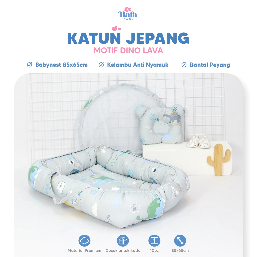 NAFA BABY - Baby Nest Boat Set Kelambu | Katun Set Katun Jepang