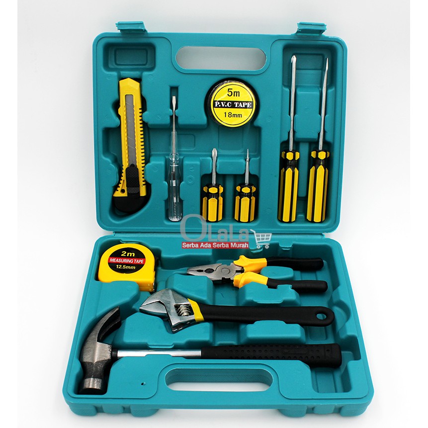 Kunci Tool Box Set 12 in 1 Hardware Alat pertukangan Multifunction YY-001