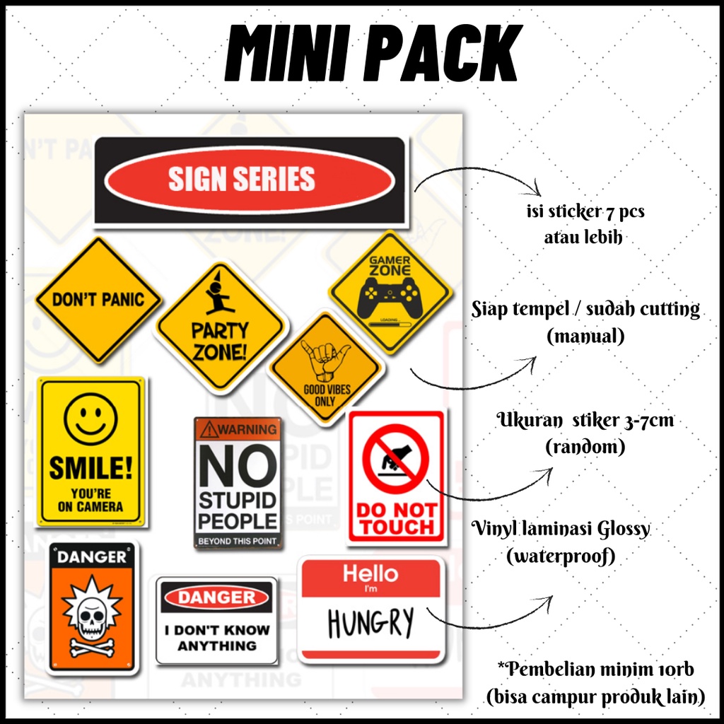 

[MINI PACK] STICKER SIGN SERIES | STIKER KAWAII AESTHETIC | STICKER TUMBLR | STICKER LAPTOP HP KOPER HELM