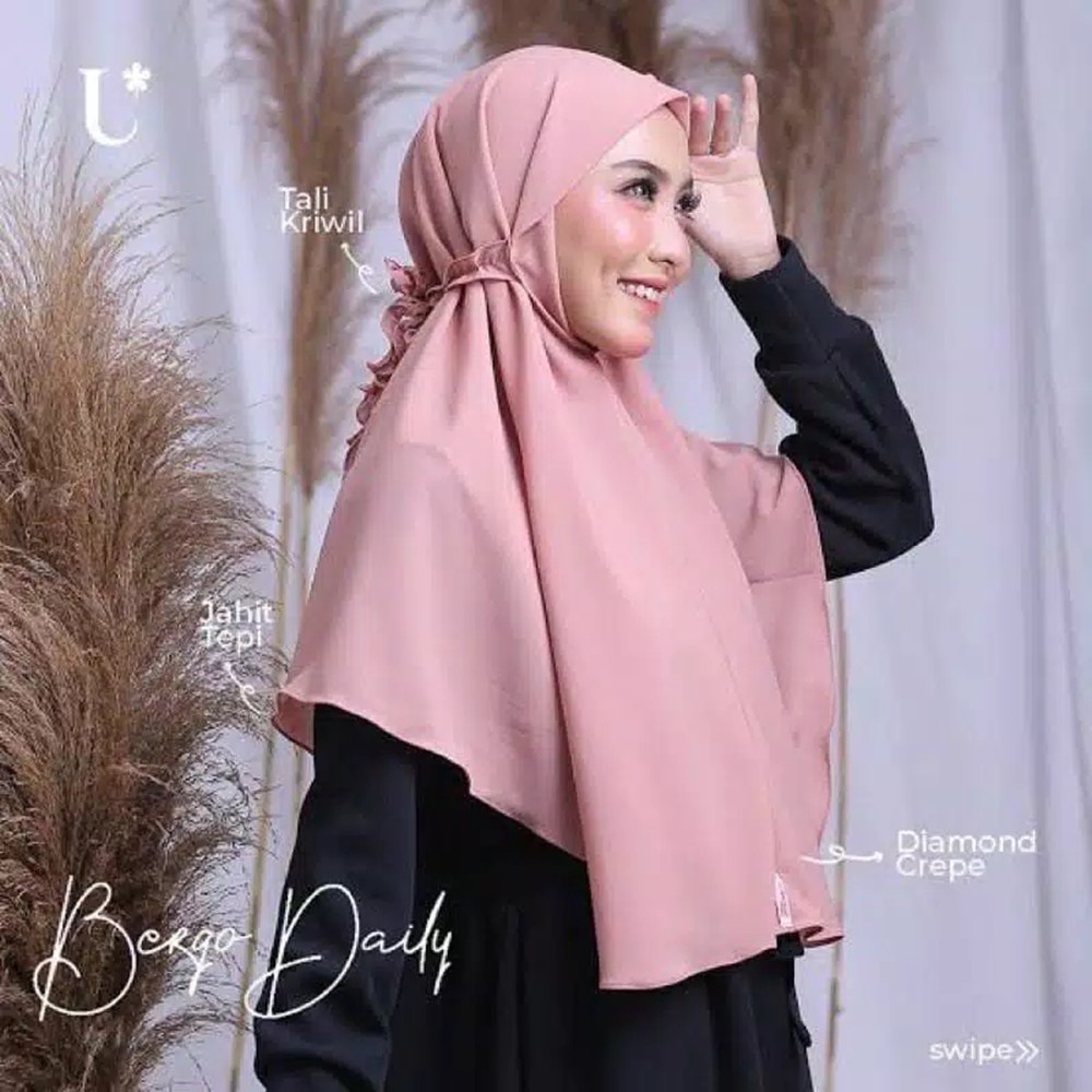 Alny Hijab - Aulia Jilbab Bergo Maryam Kriwil Diamond / Bergo Tali Non Pet Hijab