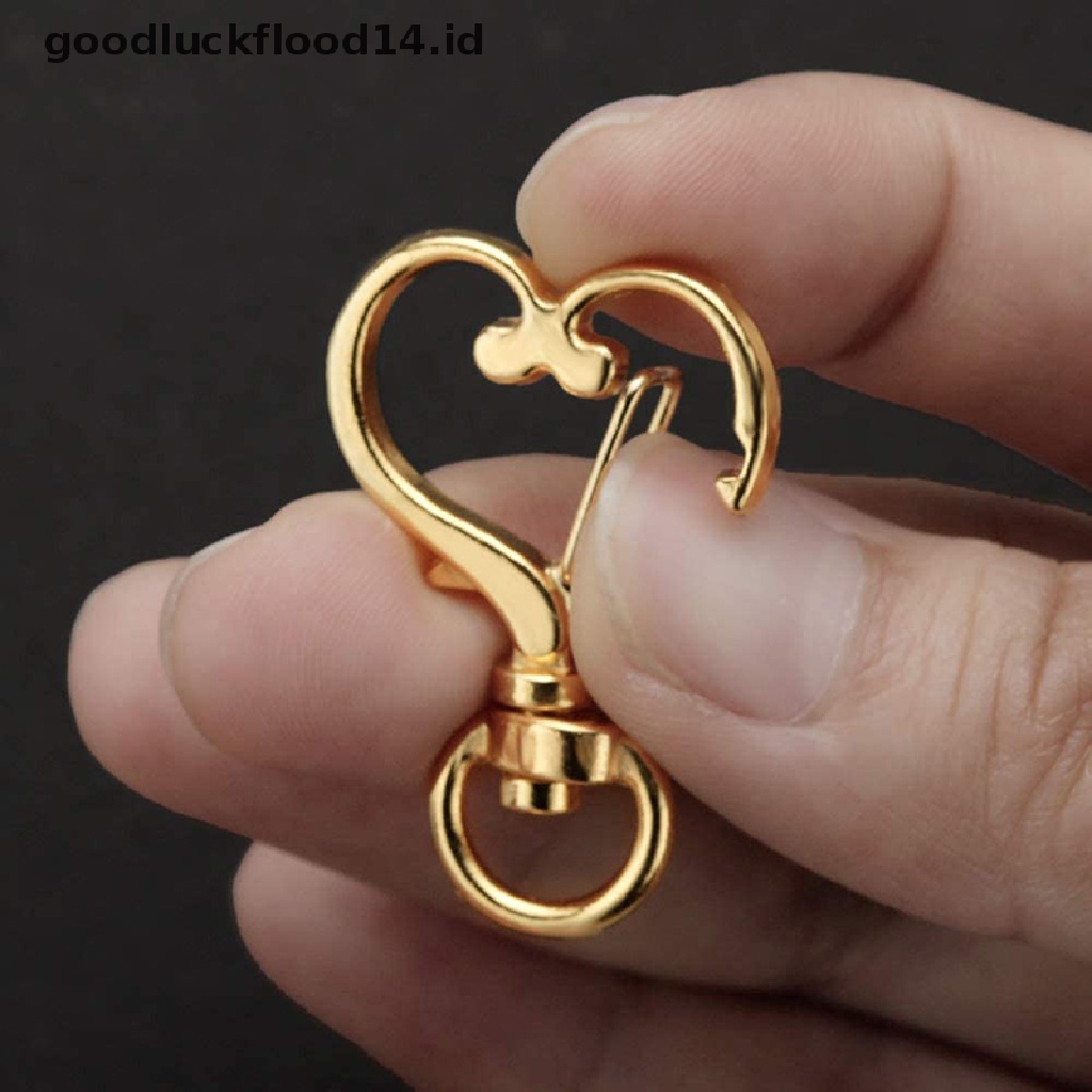 [OOID] 10pcs Love Heart Hollow Key Chain Key Ring DIY Accessories Lobster Clasp ID