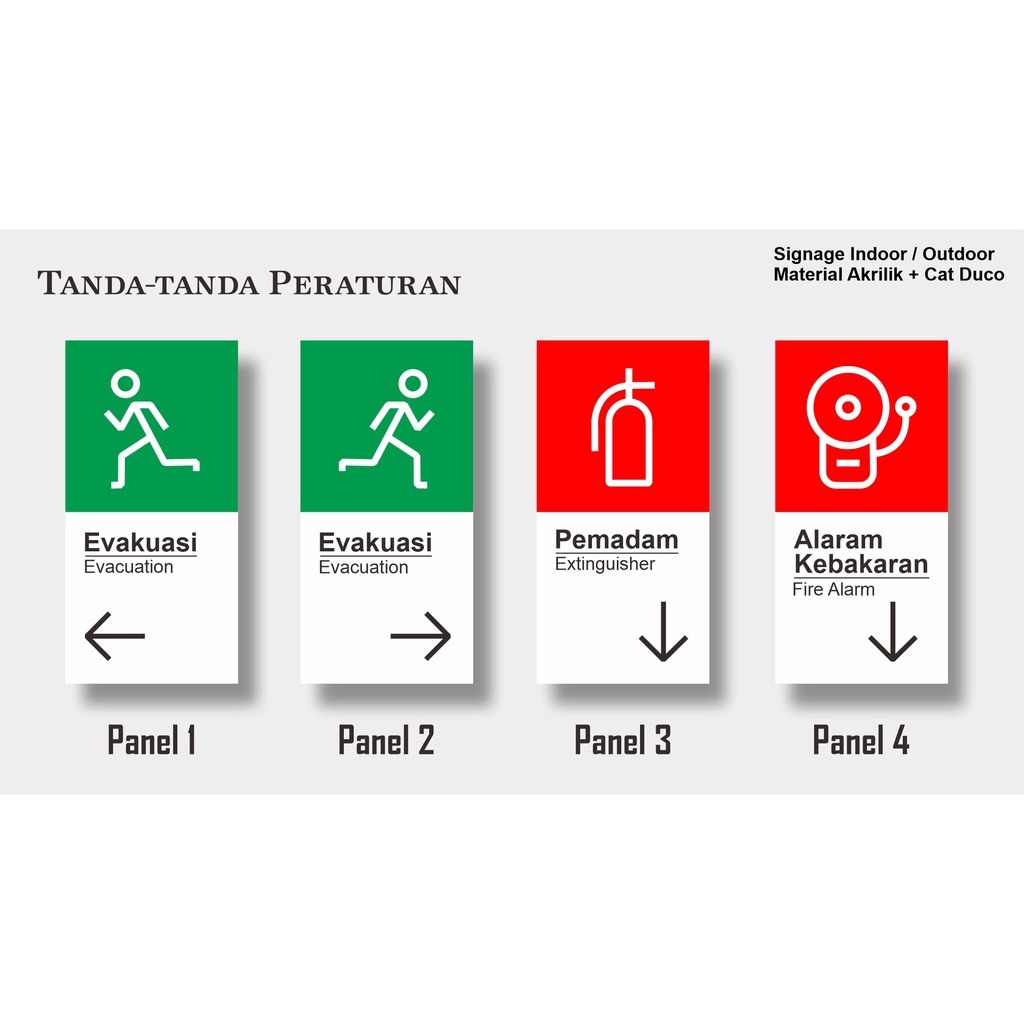 

Signage Custom - Papan Tanda Evakuasi akrilik