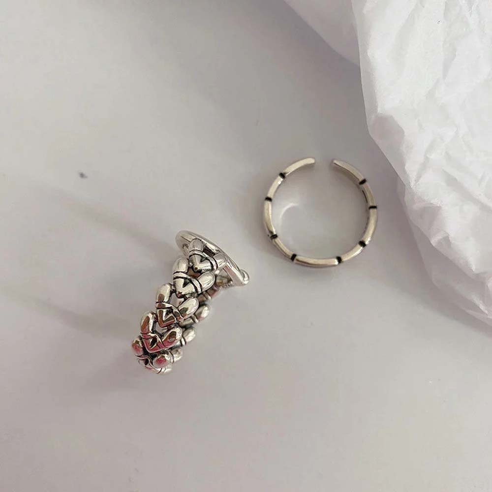 MXBEAUTY Temperament Open Rings Simple Finger Rings Metal Rings Women Hollow Korean Personality Silver Plate Girls Fashion Jewelry