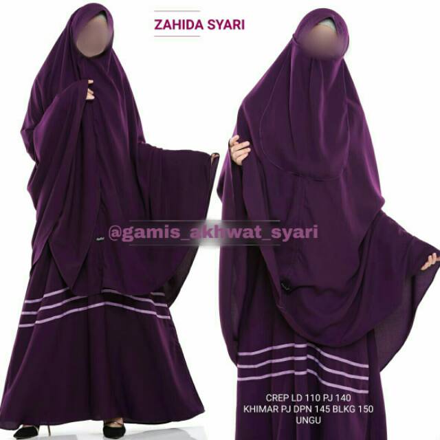 Zahidah syari gamis satu set cadar murah big size jumbo khimar jumbo original royale hijab