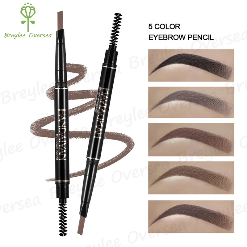 【Baru】HANDAIYAN Eyebrow Pencil 5 Colors Double Head Eyebrow Definition Long Lasting Waterproof