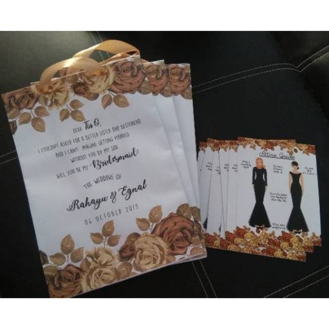 

Bundling paperbag hemat+card small (attire guide card atau bridesmaid card) bundling minim 14pcs