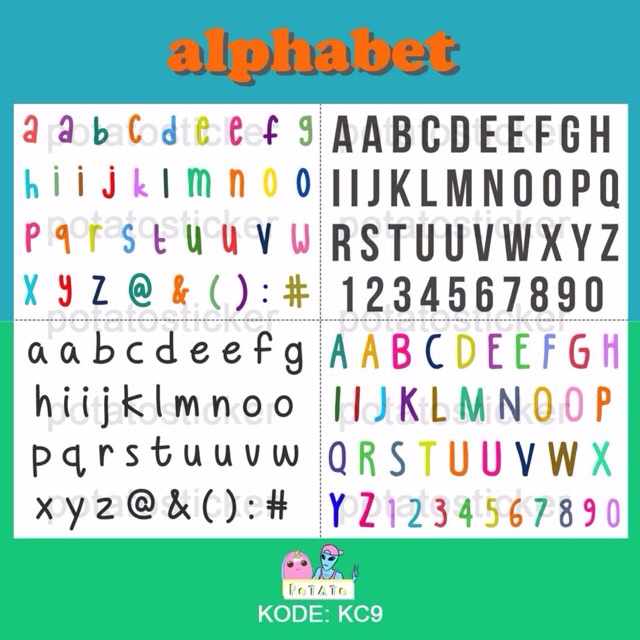 

alphabet / huruf / angka - sticker tumblr