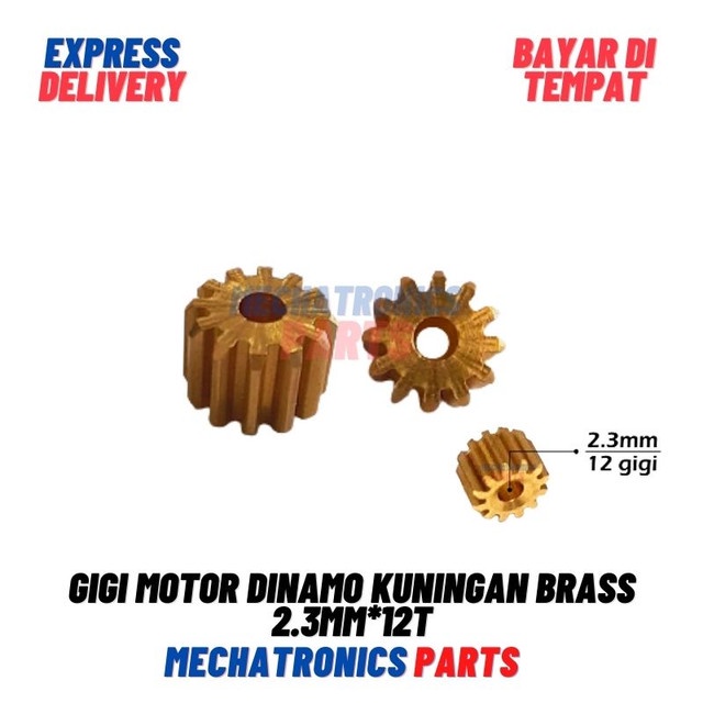 [5616] GIGI MOTOR DINAMO KUNINGAN BRASS GEAR PINION 2.3 5MM 130 380 550 - 2.3MM*12T