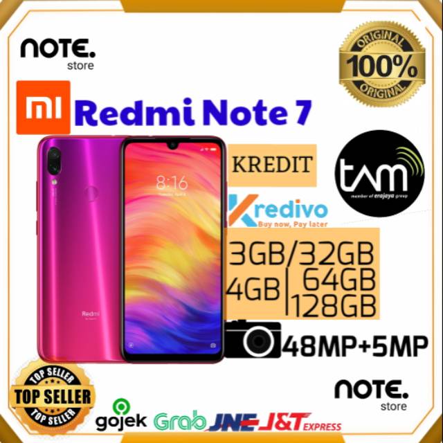 Xiaomi Redmi Note 7/ MI Redmi Note 7 3/32GB 4/64GB 4/128GB / Original/ Garansi Resmi