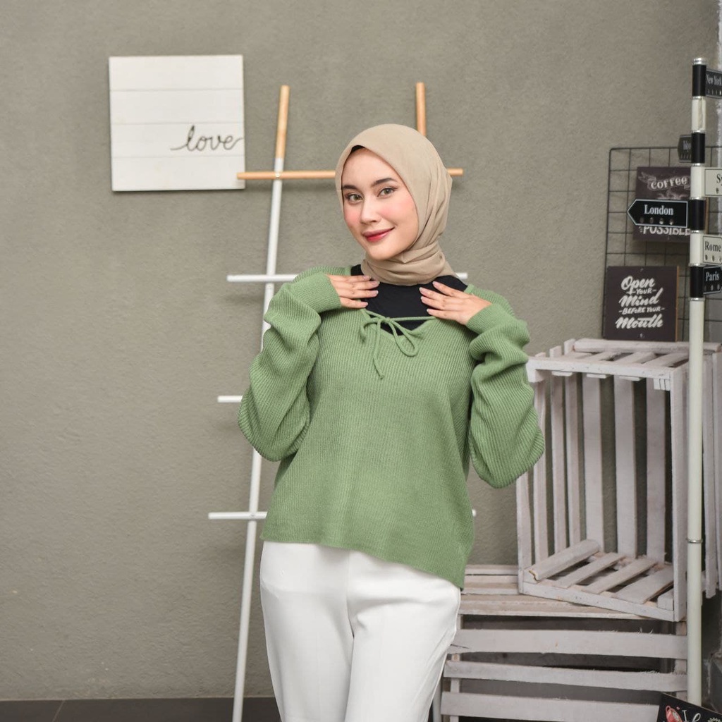 SWEATER RAJUT WANITA NORY V ROPE SWEATER RAJUT KOREA STYLE WANITA ATASAN WANITA BLOUSE CEWEK RAJUT WANITA PREMIUM SLIMFIT TERBARU KEKINIAN TRENDY MURAH