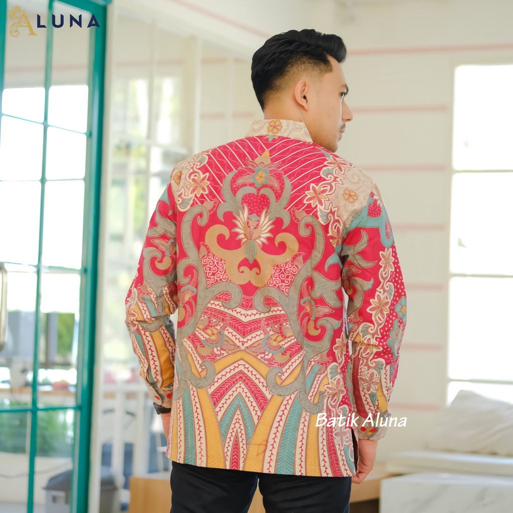 KEMEJA BATIK PRIA LENGAN PANJANG PREMIUM REGULAR MODERN BATIK ALUNA PCW 083