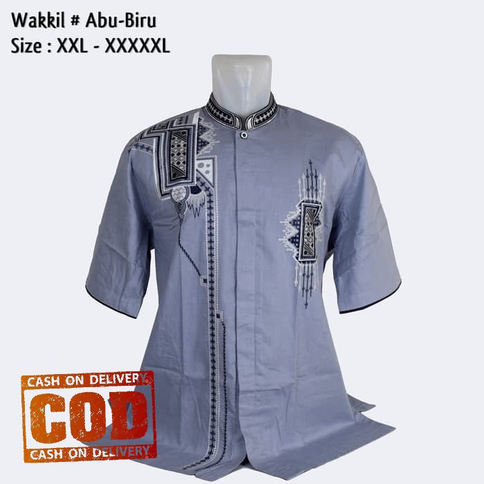 Terbaru Baju Kemeja Koko Muslim Pria Jumbo 06, Ukuran Big Size 2XL 3XL 4XL 5XL