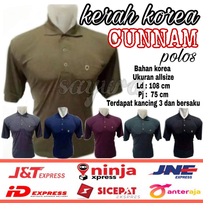 KAOS KERAH KOREA POLOS/KERAH WANGKI CUNNAM/KAOS POLO KOREA CUN NAM