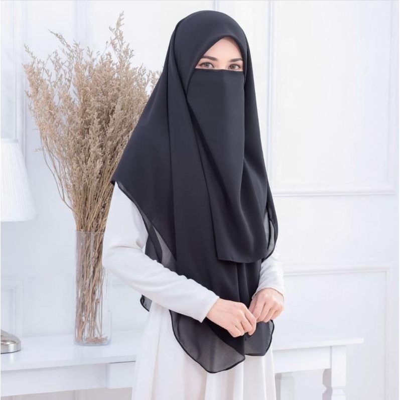 Cadar Tali Wolfis 1 Layer | By Dhuha Fashion | Gudang Cadar Dan Niqab Bandung