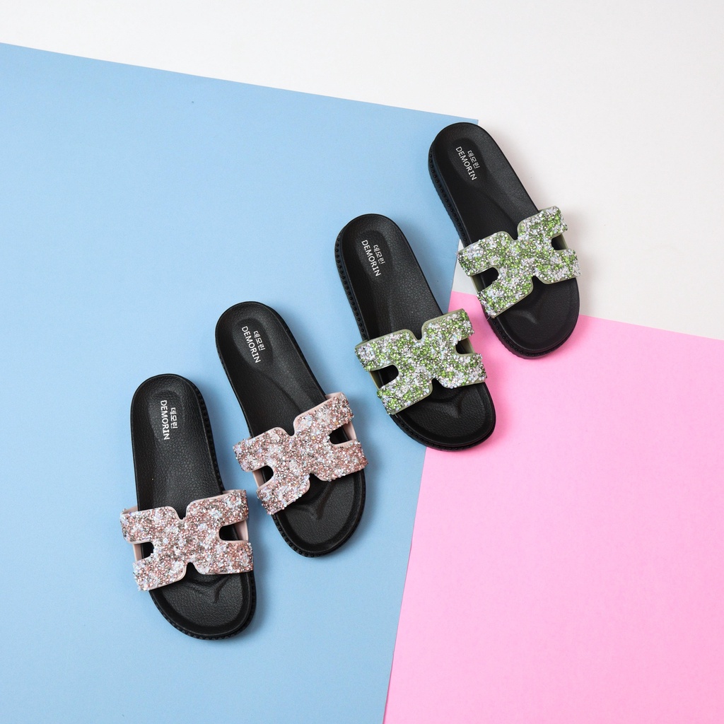 Azuma Sandal Flat Wanita Butiran Mutiara - Demorin