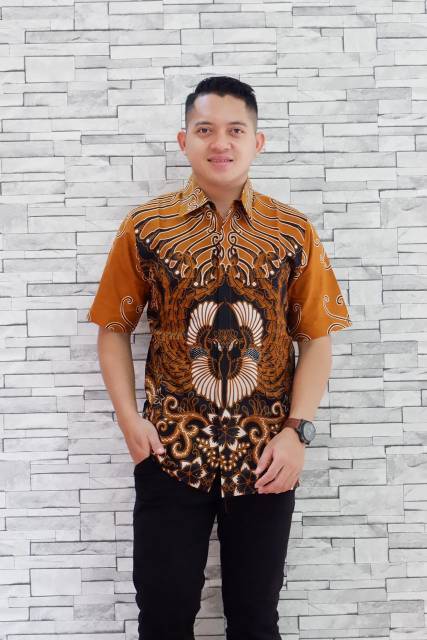 Hem batik lengan pendek lapis furing ori batik solo sragenan