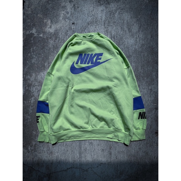 nike neon big logo crewneck