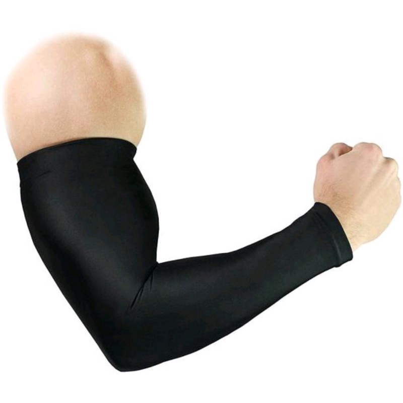 Manset tangan isi 2 pcs arm sleeve ss handsock super speed ss skindeker hitam aksesoris olahraga arm warmer skin deker voli manset lubang jempol pelindung lengan olahraga hitam polos