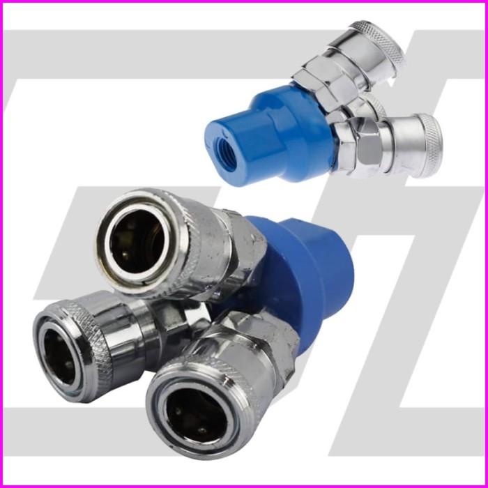 Fitting Quick Coupler Cabang 3 Sambungan Selang Kompresor Angin Nepel Selang T