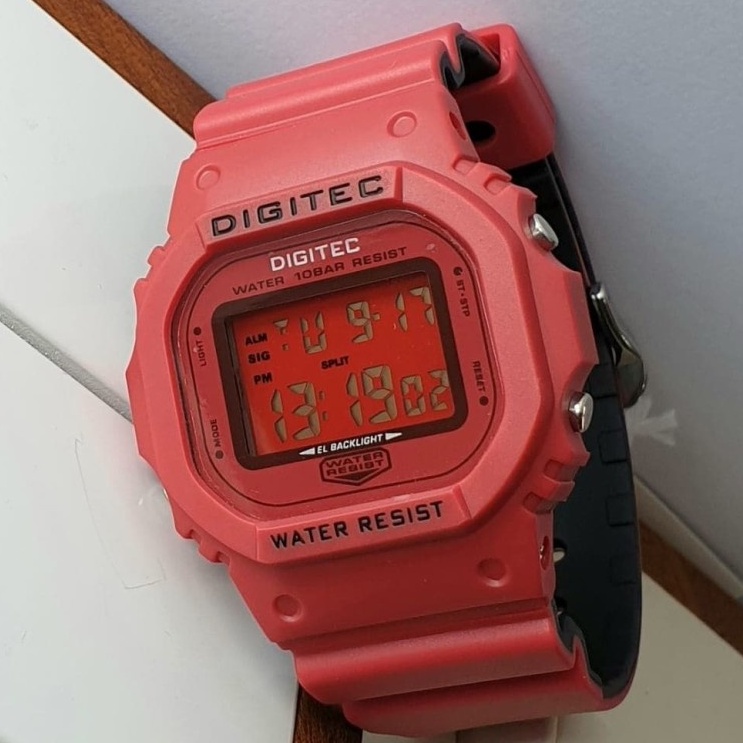 Jam Tangan Pria Wanita Unisex Digitec 2042 Merah Mewah Sporty Digital