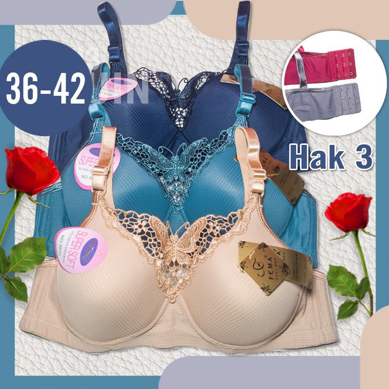 Fema bra wanita bh kupu kupu cewek kutang murah pengait 3 underware berkwalitas