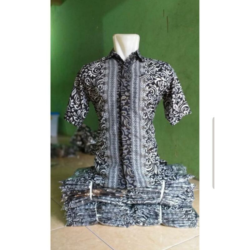 REAL PICT!!! KEMEJA BATIK PENDEK / KEMEJA LILI SILVER / TORAJA NAVY /AZALEA