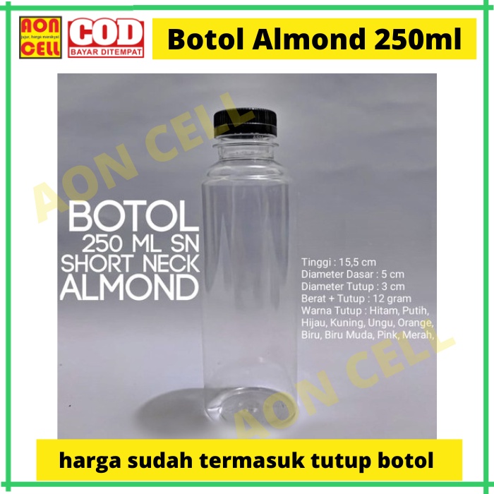 Botol Almond 250 ml Botol Plastik 250 ml Botol Plastik Almond 250ml