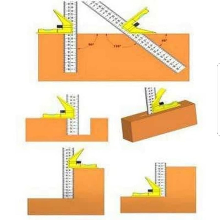 AMERITECH Combination Angle Ruler (Siku Tukang) 12&quot; - Siku tukang kombinasi