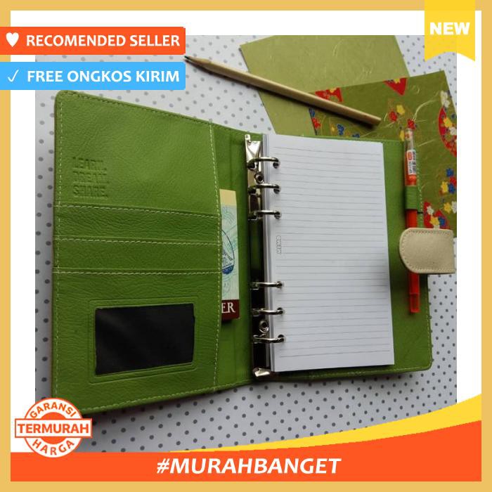 Binder - Agenda Polos Kombinasi Krem Hijau B6 A6 6 Ring 