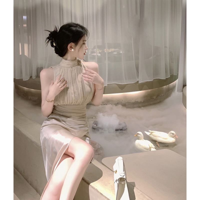 Rok wanita desain rasa celah pinggang tinggi rok pinggul seksi 2022 musim panas baru fashion mid-length rok a-line