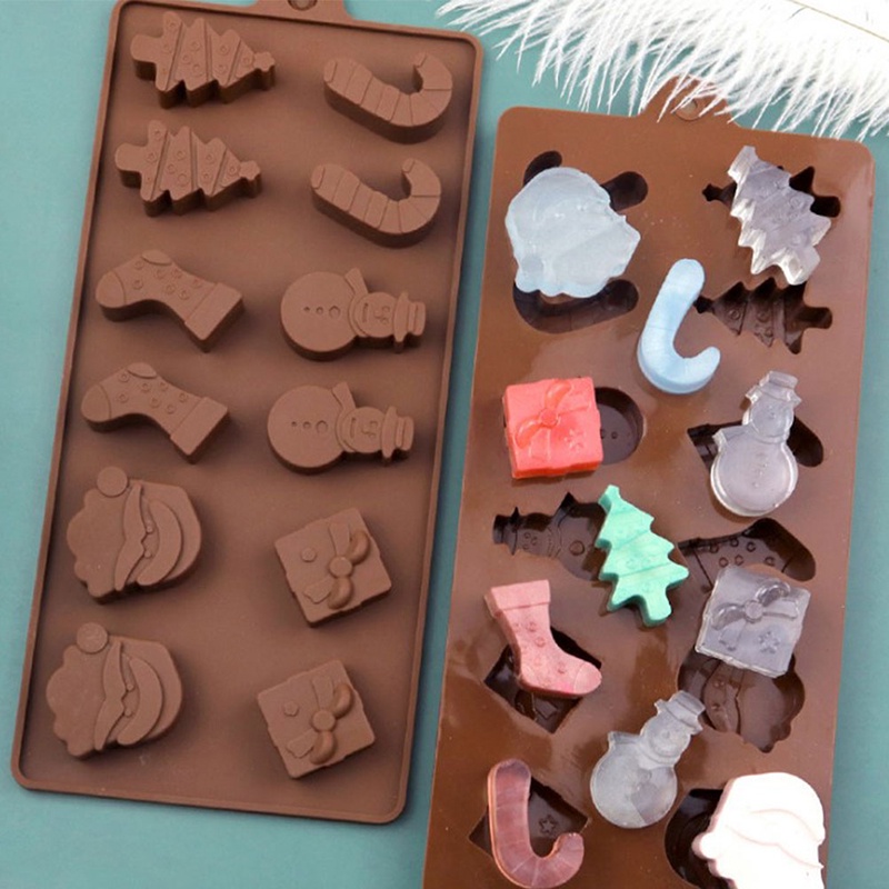 Cetakan Jelly / Permen / Cokelat / Kue / Es Batu Bahan Silikon Tema Natal