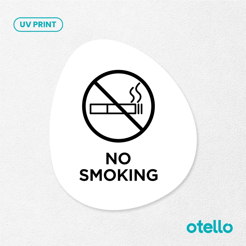 No Smoking 2 Sign Board Akrilik Tempel Signage Dinding Papan Label Acrylic Restoran Wall Stiker Dinding Petunjuk Toko Cafe