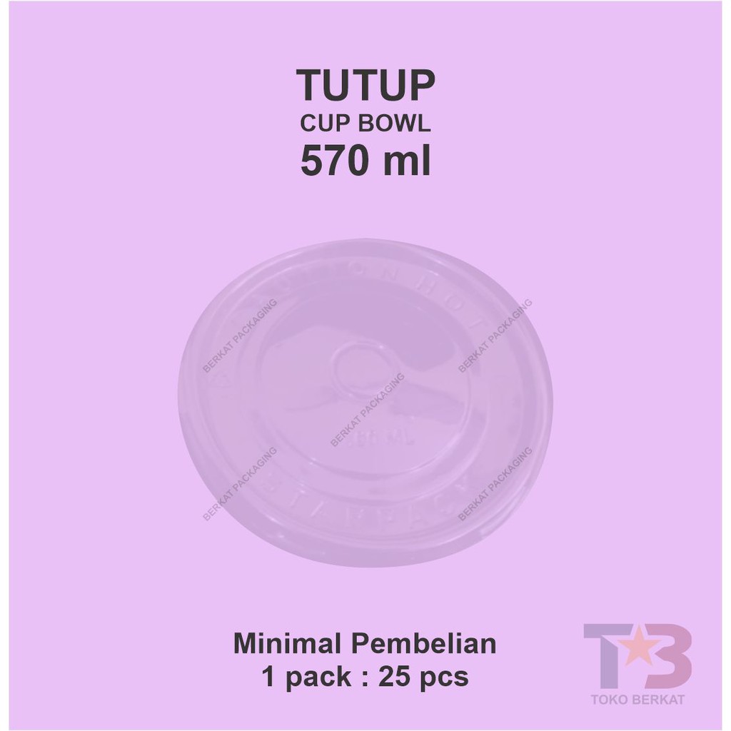 Tutup Cup Bowl 570ml 19oz STARPACK PET Transparan / Tutup Paper Bowl / Plastik Lid / Lid Cup Bowl