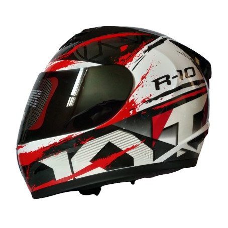 KYT R10 SERI 2 BLACK WHITE RED KYT R-10 SMOKE VISOR ORIGINAL KYT