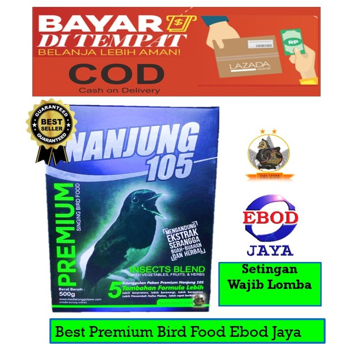 NANJUNG 105 VOER PELET EBOD JAYA PAKAN BURUNG JUARA LOMBA UNTUK MURAI KACER POKSAY DLL