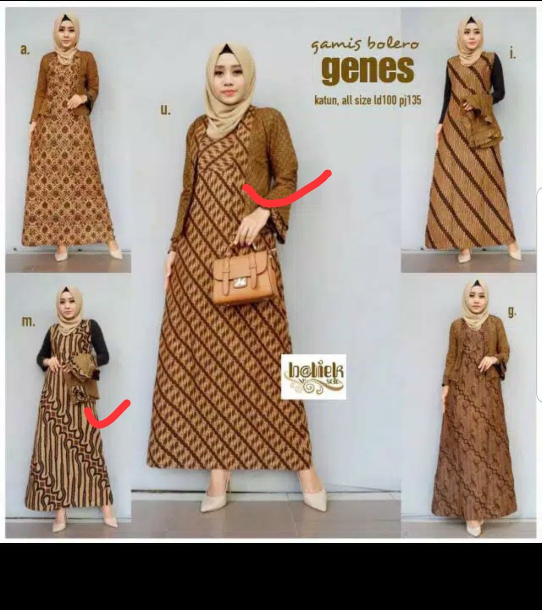 Gamis Bolero Genes 2in1 Lepasan Batik Modern Long Dress Muslim