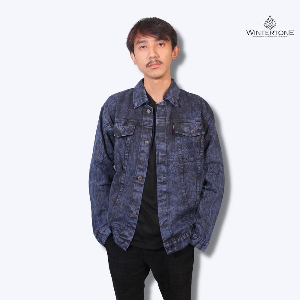 Jaket Jeans Denim Lepis Snow Dust Maroon Washing Jacket Fashion Pria Jket Jins Cowok Original Distro