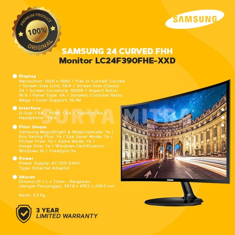 Monitor Gaming Samsung Curved LC24F390 24inch