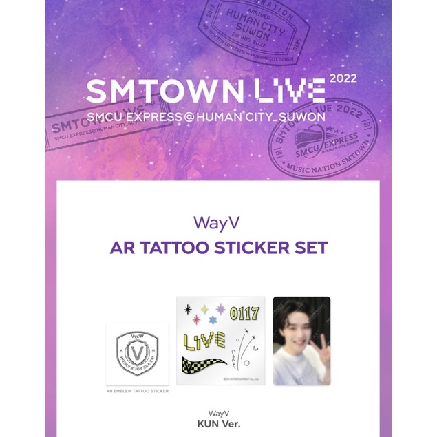 [PO] WAYV SMTOWN LIVE SMCU MERCHANDISE AR TATTO SET